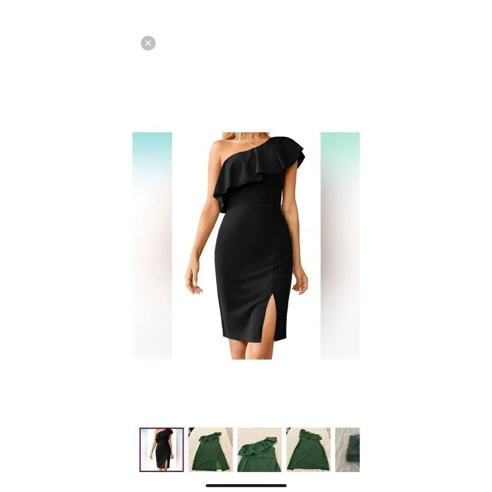 Army Green One Shoulder Mini Dress